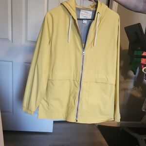 Yellow Hooded Trench Coat
